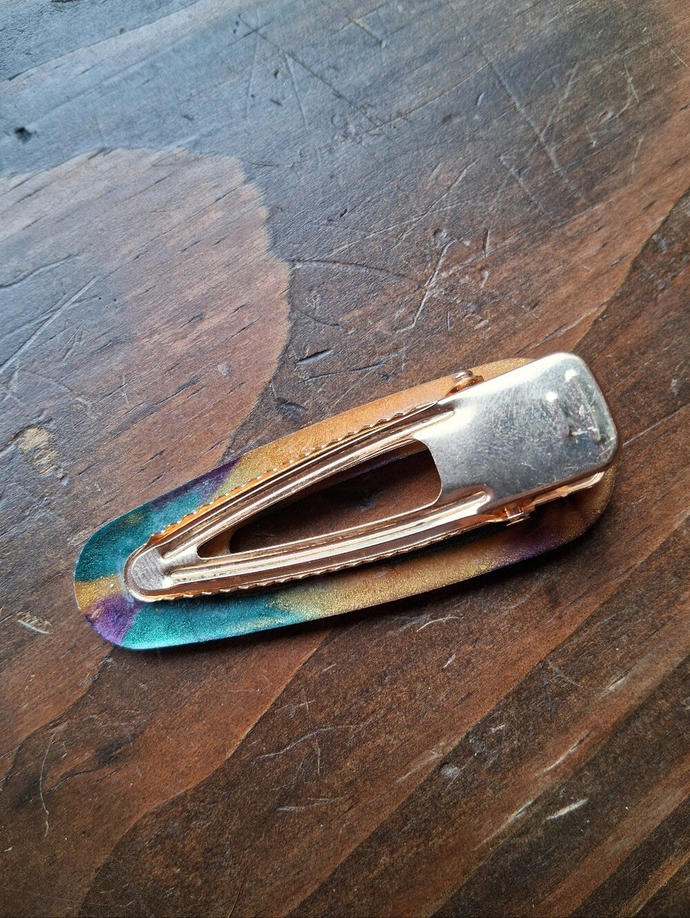 5/$25 Hand Crafted Purple and Gold Hair Clip - Picture 6 of 6